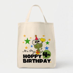Hoppy Frog 4e födelsedagen T-shirts och presenter Tygkasse