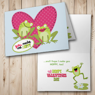 Hoppy Frog Alla hjärtans dag Helgkort