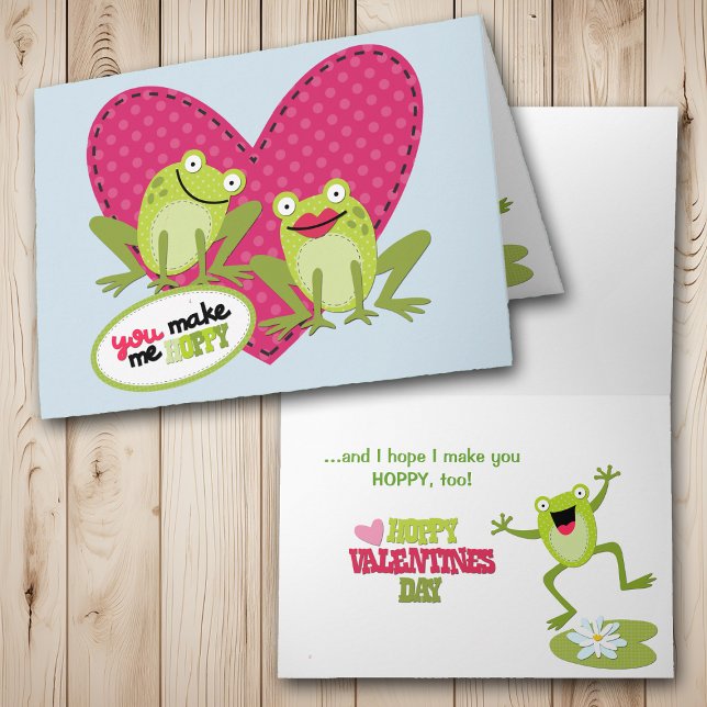 Hoppy Frog Alla hjärtans dag Helgkort (Skapare uppladdad)