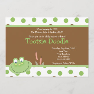 HOPPY FROG Froggy Baby Shower-inbjudan Inbjudningar