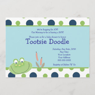 HOPPY FROG Froggy Baby Shower-inbjudan Inbjudningar