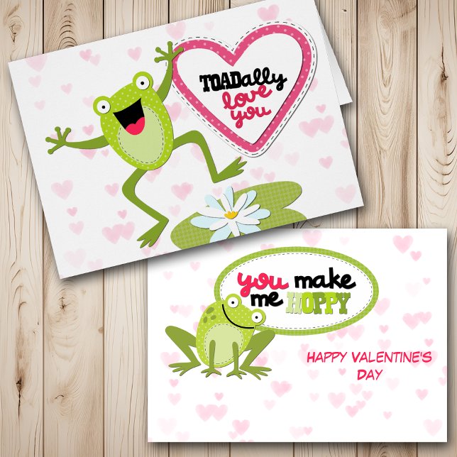 Hoppy Frog TOADally Kärlek You Valentine Hälsningskort (Skapare uppladdad)