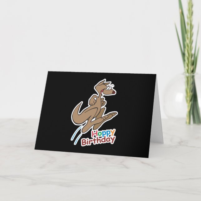 hoppy grattis på födelsedagen kangaroo kort (Framsida)