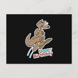 hoppy grattis på födelsedagen kangaroo vykort
