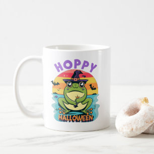 Hoppy Halloween, Adsible Cute Tecknad Frog Kaffemugg