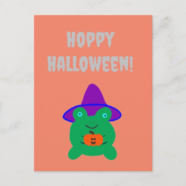 Hoppy Halloween Frog Vykort (Framsida)