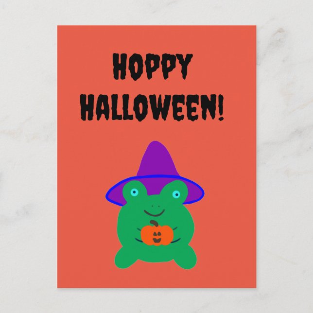 Hoppy Halloween Frog Vykort (Framsida)