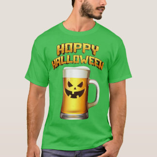 Hoppy Halloween Pumpkin Ansikte Beer Drinkers T Shirt