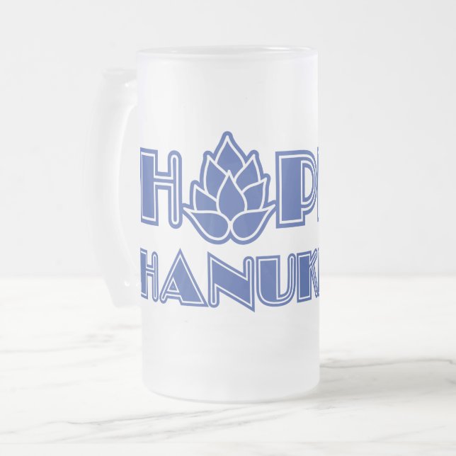 Hoppy Hanukkah Frostat Ölglas (Framsida vänster)