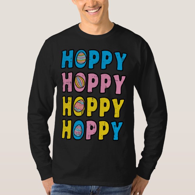 Hoppy Happy Easter Retro Spring Men Women Kids Tod T Shirt (Framsida)