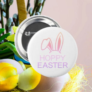 Hoppy Hare Pastel Påsk Button Knapp