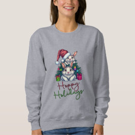 Hoppy Helgdag julbunnies Sweatshirt T Shirt
