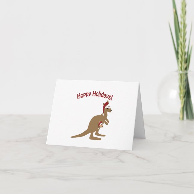 Hoppy helgdagar! julkänguru helgkort (Framsida)