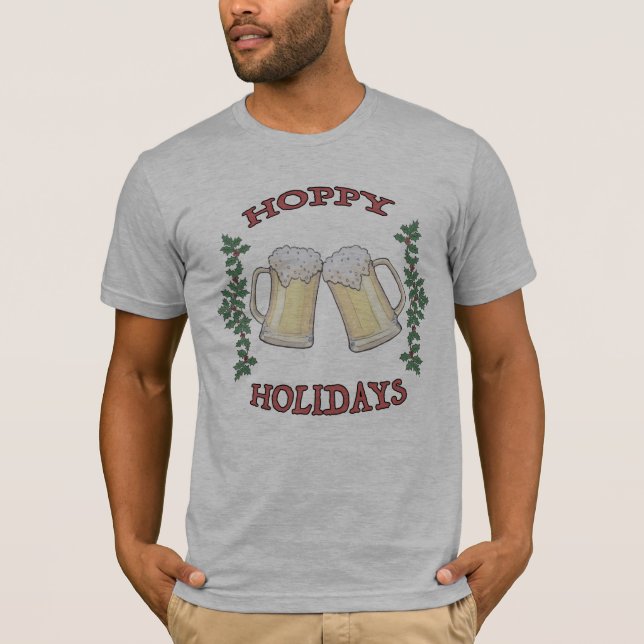 Hoppy Helgdagars Beer Manar Tee Shirt (Framsida)