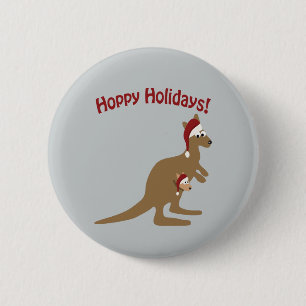 Hoppy Helgdagars! christmas Kangaroo Knapp
