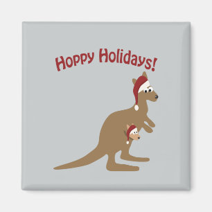 Hoppy Helgdagars! christmas Kangaroo Magnet