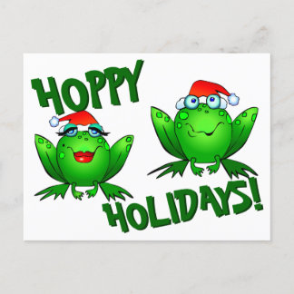 Hoppy Helgdagars Cute Tecknad jul Frogs Vykort