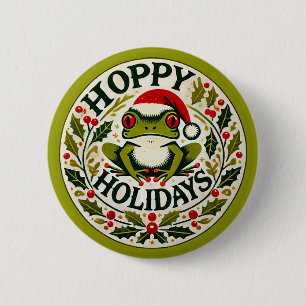 Hoppy Helgdagars Frog jul Knapp