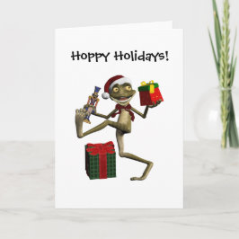 Hoppy Helgdagars Santa Frog Blank Card Helgkort