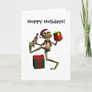 Hoppy Helgdagars Santa Frog Blank Card Helgkort