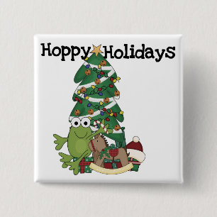 Hoppy Helgdagars Tshirts och Gifts Knapp