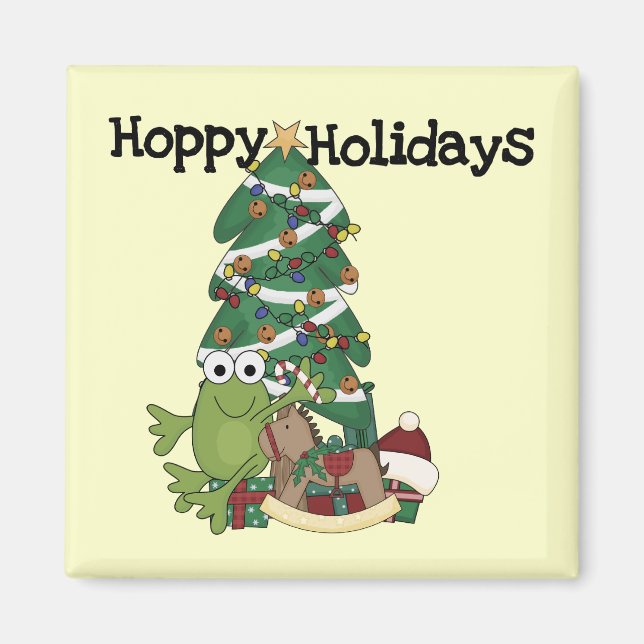 Hoppy Helgdagars Tshirts och Gifts Magnet (Framsidan)