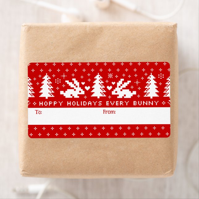 Hoppy Helgdagars Varje Bunny Cute Rabbits To from Fraktsedel (Insitu)