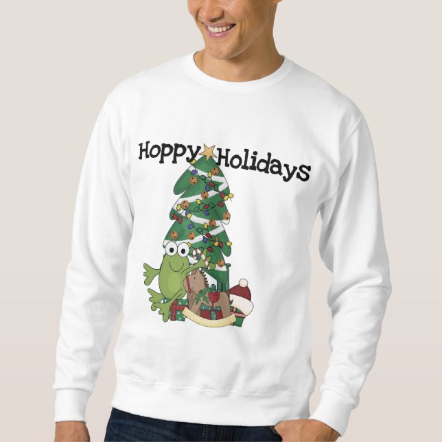 Hoppy helgdagarTshirts och gåvor Lång Ärmad Tröja (Framsida)