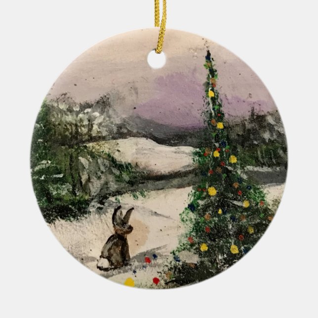 Hoppy jul! julgransprydnad keramik (Framsidan)