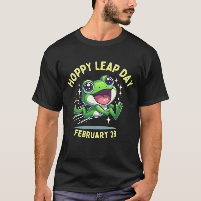 Hoppy Leap Day 29 februari T Shirt (Framsida)