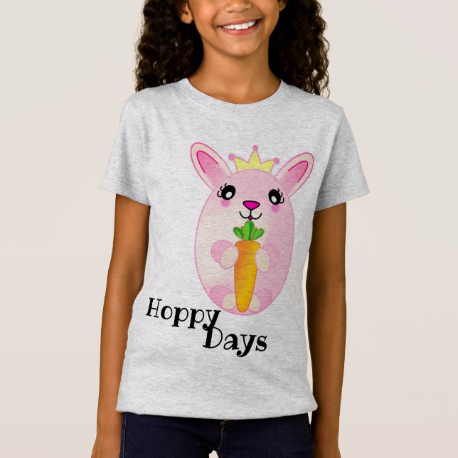 Hoppy Lycklig Day Bunny Fluffy Cute Svan Animal T Shirt (Framsida)