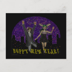 Hoppy Mew-vykort Vykort