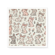 Hoppy Moments: Bunny Baby Shower Papper Napkins