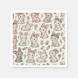 Hoppy Moments: Bunny Baby Shower Papper Napkins Pappersservett