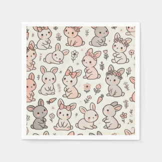 Hoppy Moments: Bunny Baby Shower Papper Napkins Pappersservett
