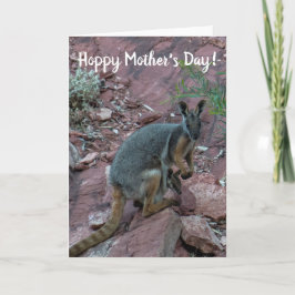 Hoppy Mors dag Wallaby och Joey Kort