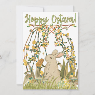 Hoppy Ostara Greeting Card 🐇 Inbjudningar