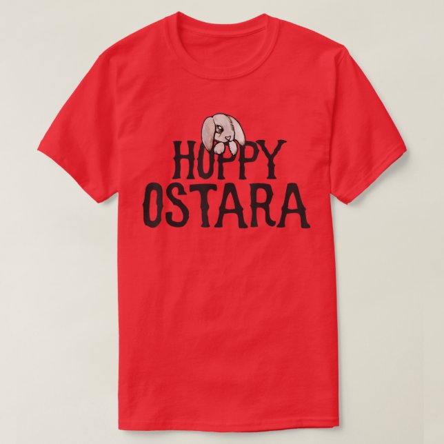 Hoppy Ostara söt kanin vår pagan T  T Shirt (Design framsida)