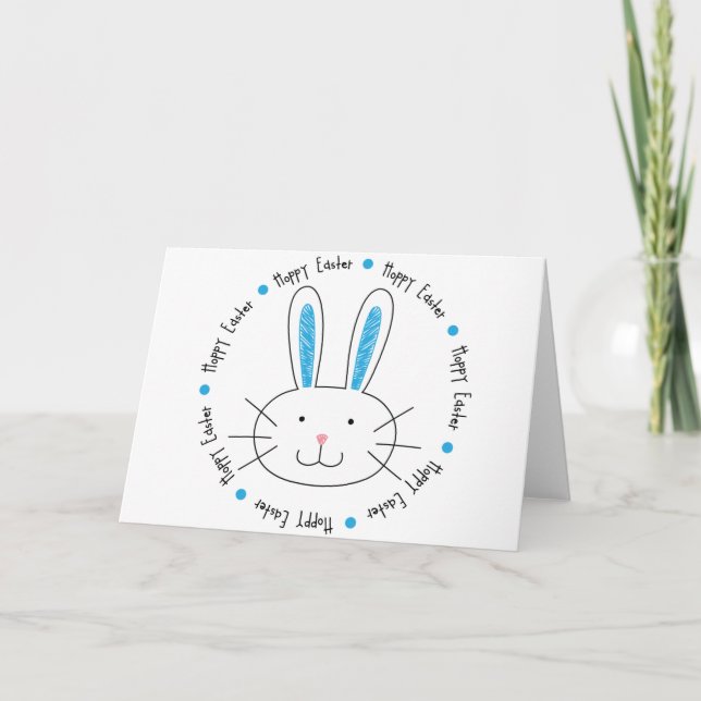 Hoppy Påsk Boy T-shirt Helgkort (Framsida)