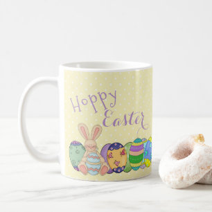Hoppy Påsk - Bunny Rabbit och Färgad Eggs Kaffemugg
