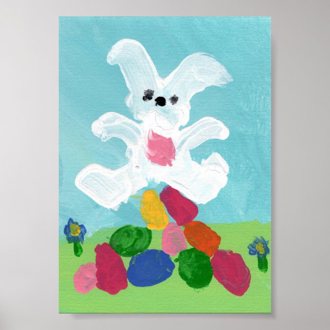 Hoppy Påsk Child's Art Print Poster (Framsidan)