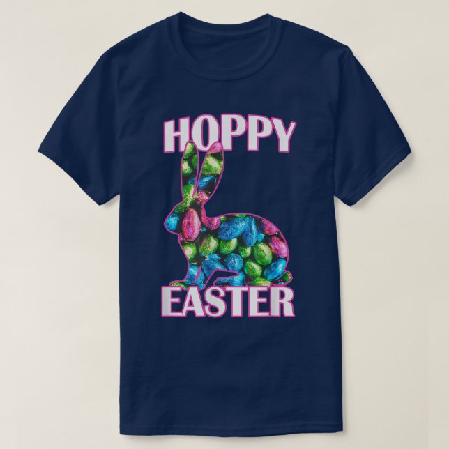Hoppy Påsk Chocolate Påskhare  T Shirt (Design framsida)