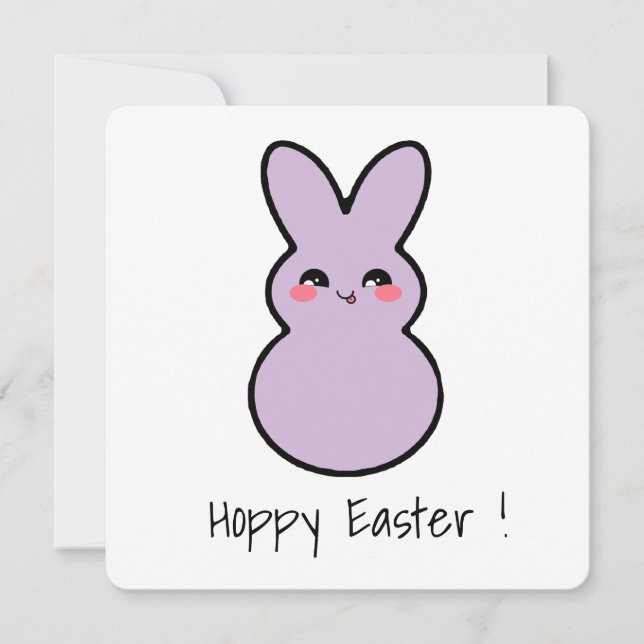 Hoppy Påsk Cute Bunny Card Julkort (Framsida)