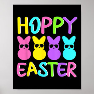 Hoppy Påsk Cute Colorful Bunny Wearing Sungles Poster