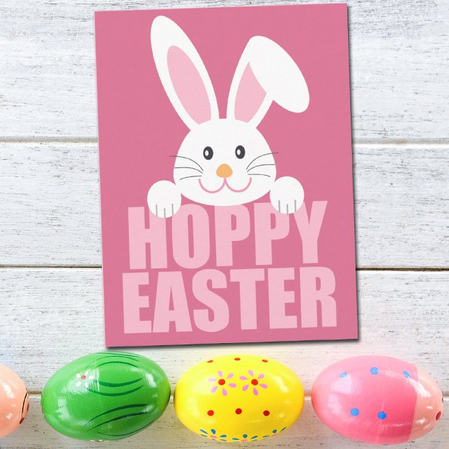 Hoppy Påsk - Cute Glad påsk Bunny Pun Vykort (Skapare uppladdad)