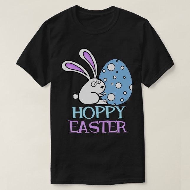 Hoppy Påsk Day Bunny och Påskägg T Shirt (Design framsida)