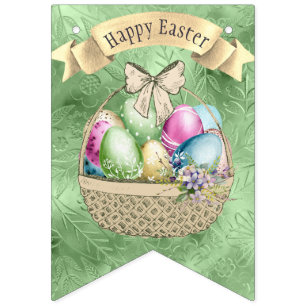 Hoppy Påsk Festiths: Colorful Bunting Flaggor