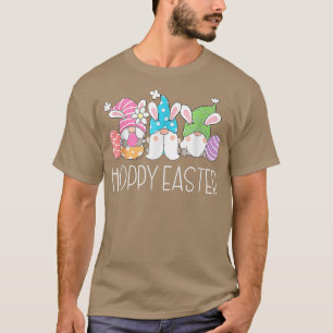 Hoppy Påsk Funny Gnome Bunny Vår Eggs Påsk T Shirt
