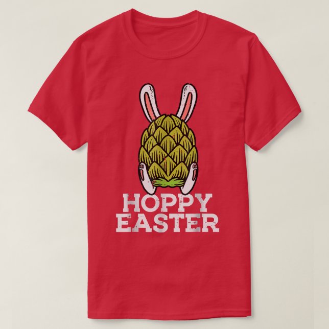 Hoppy Påsk Funny Skutt Bunny Craft Homebrew Plant T Shirt (Design framsida)