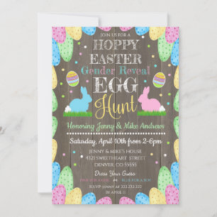 Hoppy Påsk Gender Reveal Party-inbjudan Inbjudningar
